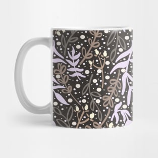 Botanicals and Dots - Hand Drawn Design - Pink, Yellow, Brown, and Dark Sage Mug